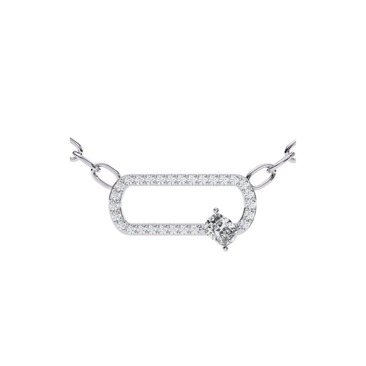 Kissenförmiger, im Labor gezüchteter Diamant-Anhänger mit Kette | 18K