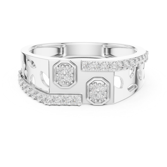 Octagon diamond white gold band ring
White gold ring with octagon diamond clusters
Geometric diamond white gold statement band
Wide white gold ring with diamond row accents
Openwork white gold band with diamond details
Octagon cluster diamond white gold ring
White gold geometric ring with diamond sections
Architectural white gold band with diamond rows
Diamond accented white gold open gallery ring
Structured white gold band with octagon diamonds