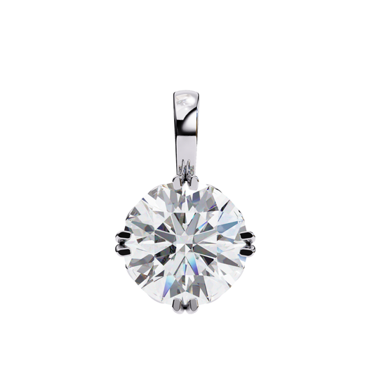 Klassischer im Labor gezüchteter Diamantanhänger | 18K Edelgoldschmuck