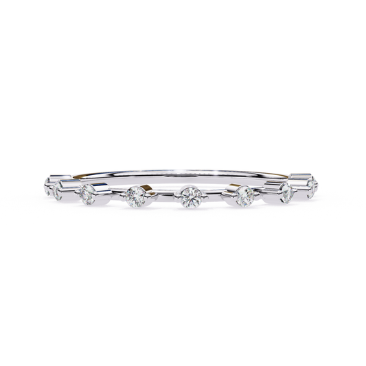 White gold band with round diamonds front
Round diamond line band in white gold
White gold round diamond row ring
Front profile white gold round diamond band
White gold slim band with round stones
Round diamond set white gold band
White gold band featuring round diamonds
Straight view white gold round diamond ring
White gold round diamond strip band
White gold ring with round diamond line