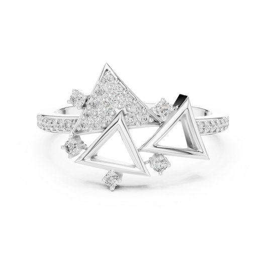White gold triangle diamond ring for women
Elegant white gold ring with round diamonds
Luxury triangle diamond ring in white gold
Womens white gold diamond fashion ring
Designer triangle ring with sparkling diamonds
Premium white gold geometric diamond ring
Stylish white gold triangle ring design
Fine jewelry triangle ring with round diamonds
Glamorous white gold diamond statement ring
White gold ring with modern triangle design