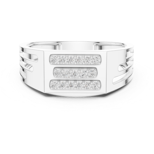 White gold triple row diamond bar ring front view
Modern white gold ring with three diamond rows
Wide white gold band featuring round diamonds
Geometric white gold diamond statement ring
Contemporary white gold bar design diamond ring
Round diamond triple line ring in white gold
Bold white gold diamond band with clean lines
White gold rectangular top ring with diamonds
Luxury white gold wide band diamond ring
Polished white gold ring with three diamond channels