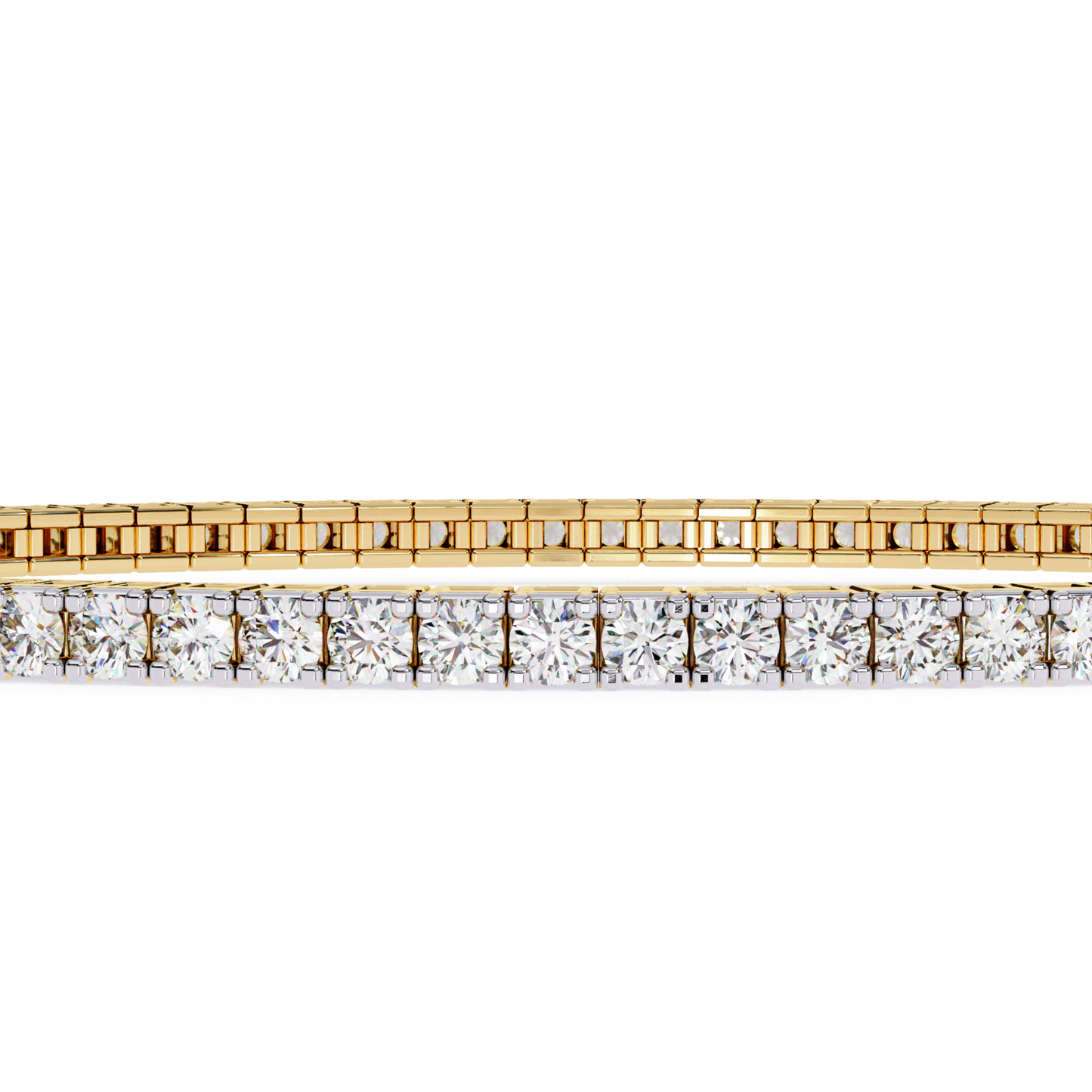 ラディアントライン ダイヤモンドブレスレット | ファイン 18K 14K 10K ゴールド ラグジュアリー