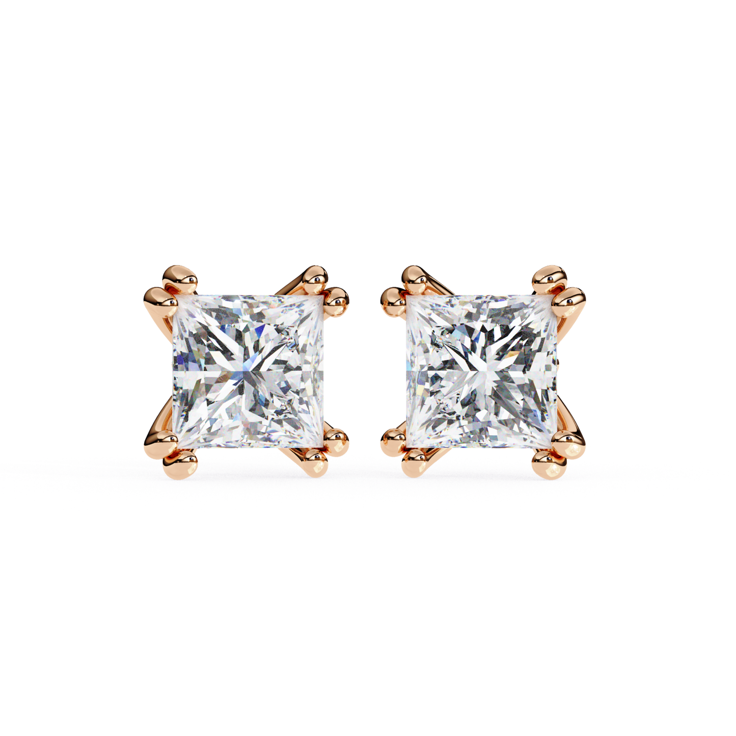 Lab Grown Diamond Gold Stud Earrings for Women | Elegant Fine Jewelry