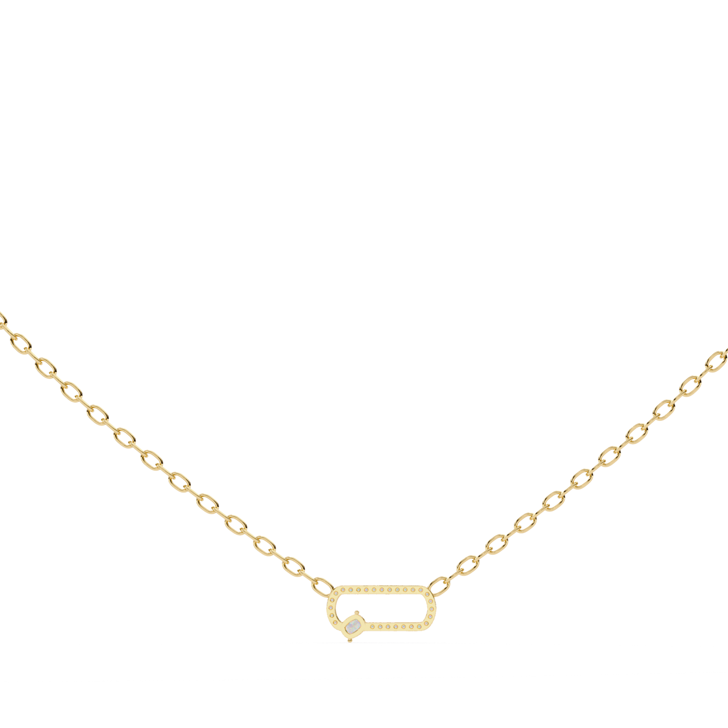 Kissenförmiger, im Labor gezüchteter Diamant-Anhänger mit Kette | 18K