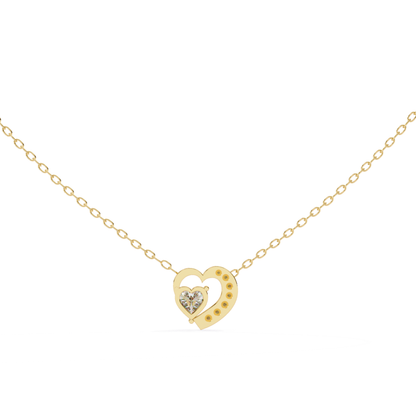 Heart Cut Lab Grown Diamond Double Heart Pendant With Chain