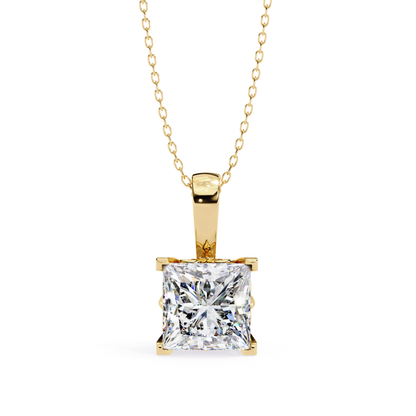 Luxe Princess Radiance Pendant | 18K Fine Gold Jewelry