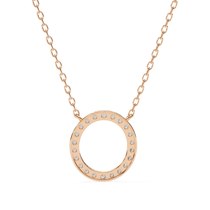 ラウンドヘイローラボグロウンダイヤモンドペンダント（チェーン付き） | 18K