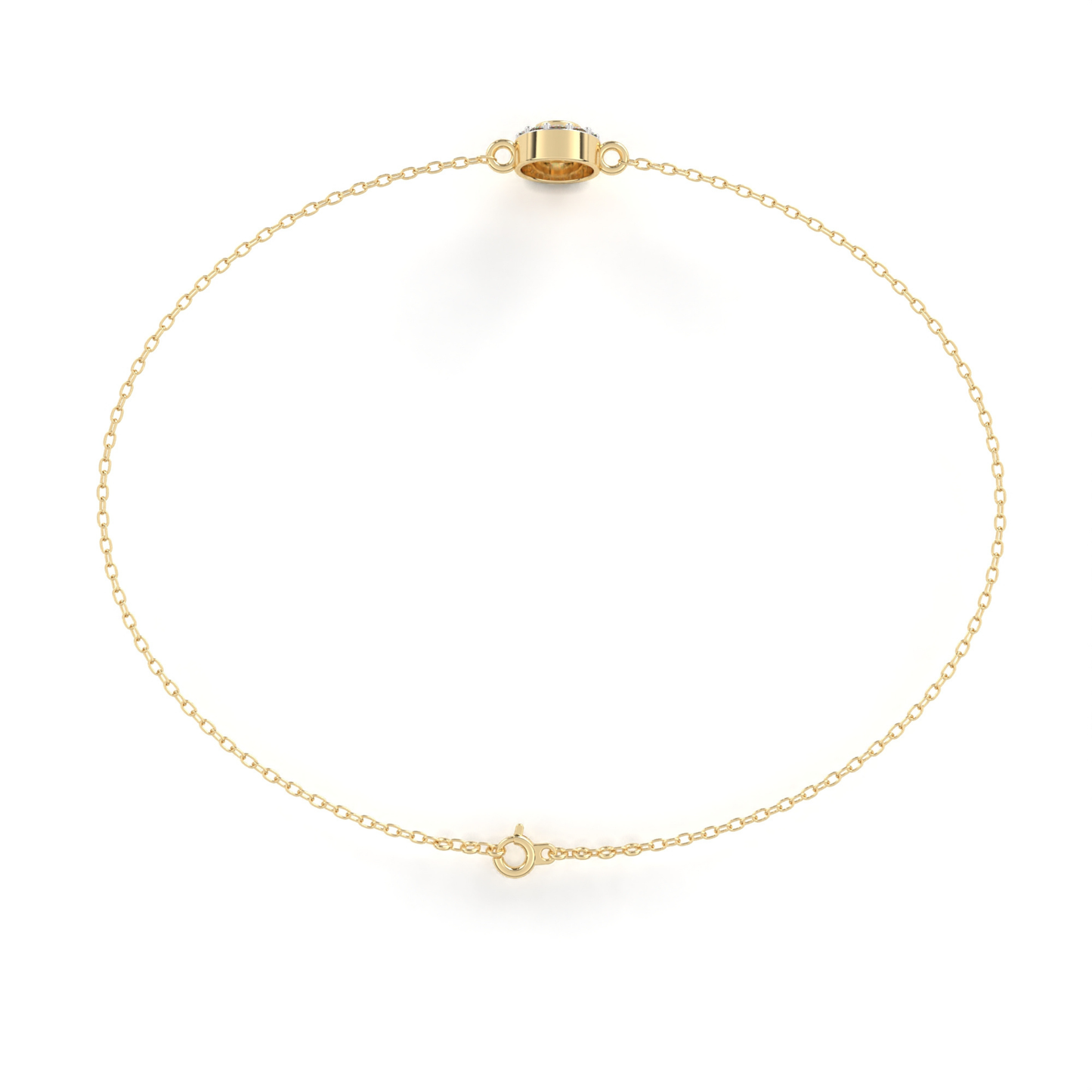 ラディアント ヘイロー ダイヤモンドブレスレット | ファインラグジュアリー 18K 14K 10K ゴールド
