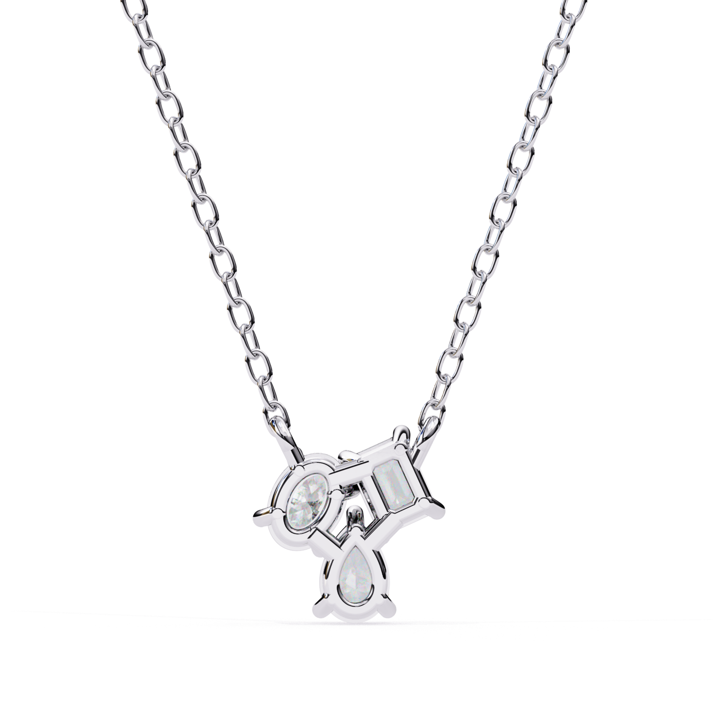 Trio Shape Lab Grown Diamond Pendant With Chain | Fine 18K