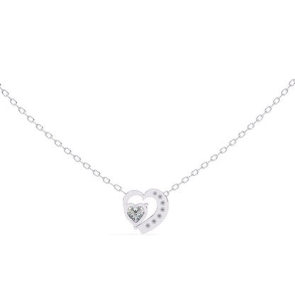 Heart Cut Lab Grown Diamond Double Heart Pendant With Chain
