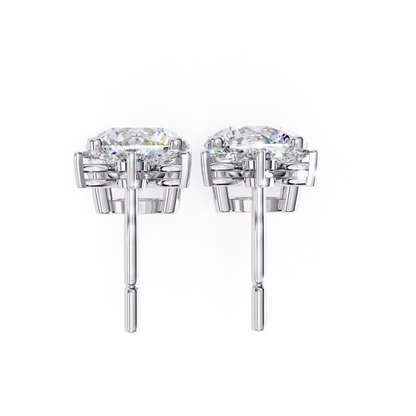 Diamond Leaf Drop Lab Grown Earrings in Gold | Elegant Fine Jewelry