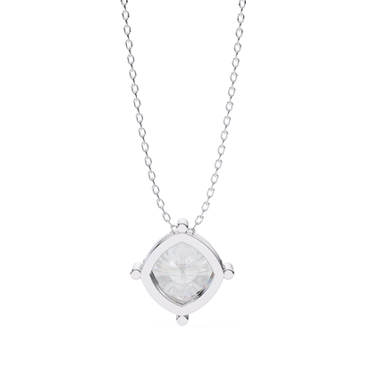 Cushion Square Lab Grown Diamond Pendant With Chain | 18K