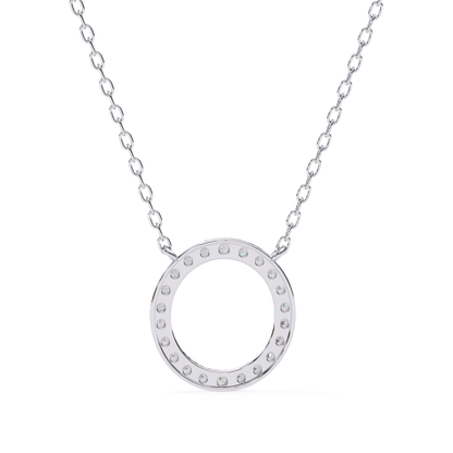 ラウンドヘイローラボグロウンダイヤモンドペンダント（チェーン付き） | 18K
