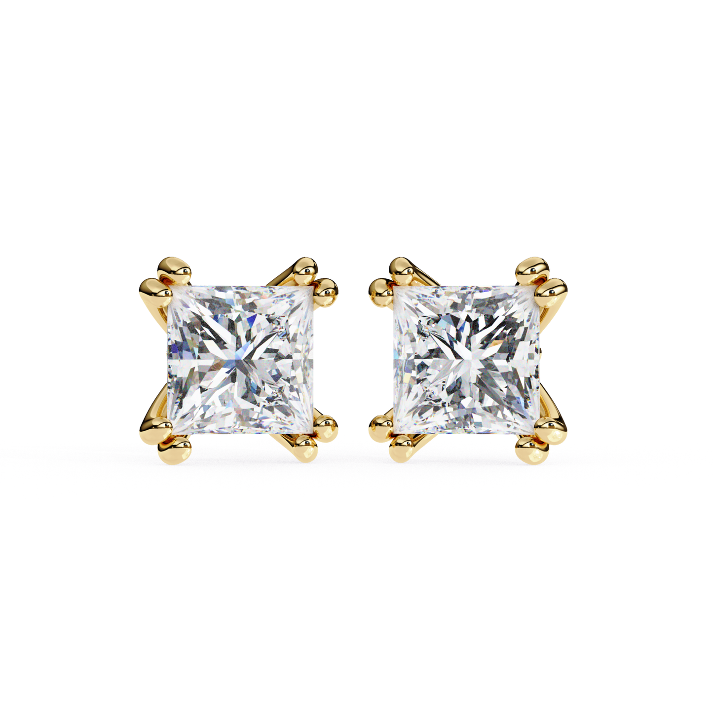 Lab Grown Diamond Gold Stud Earrings for Women | Elegant Fine Jewelry
