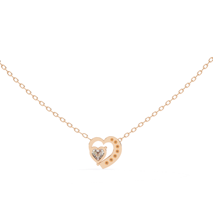 Heart Cut Lab Grown Diamond Double Heart Pendant With Chain
