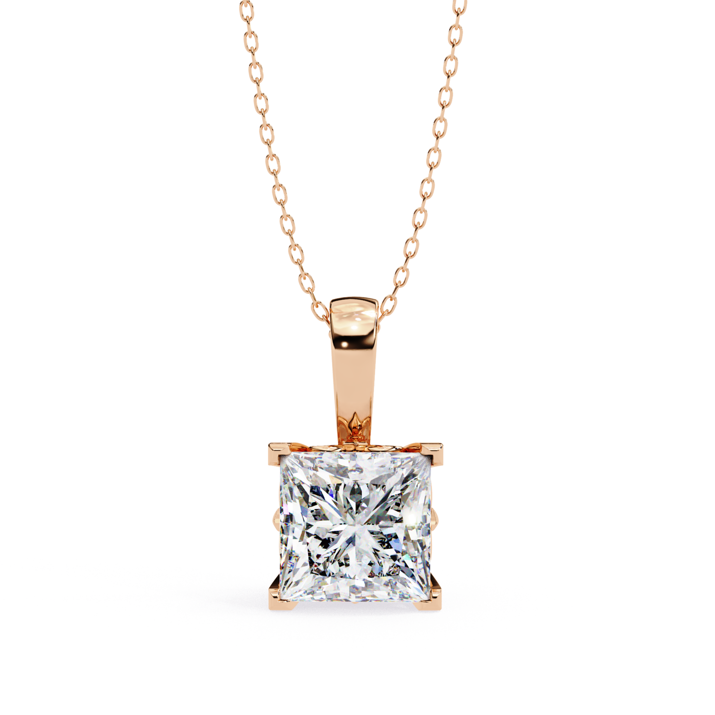 Luxe Princess Radiance Pendant | 18K Fine Gold Jewelry