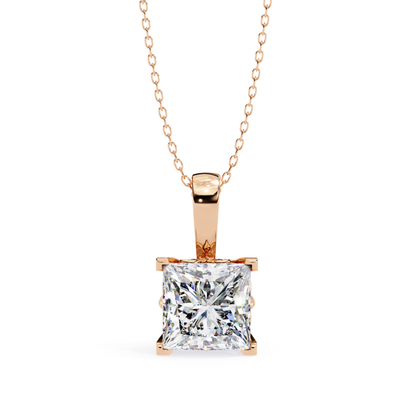 Luxe Princess Radiance Pendant | 18K Fine Gold Jewelry