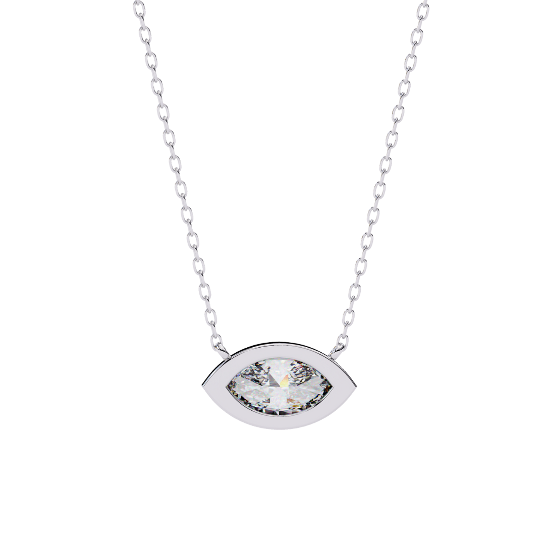 Luxe Marquise Laborgezüchteter Diamant-Anhänger mit Kette | 18K