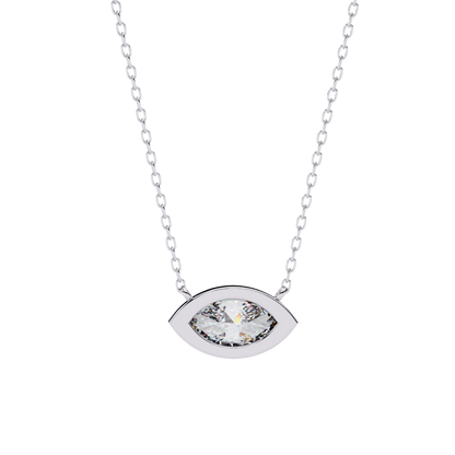 Luxe Marquise Laborgezüchteter Diamant-Anhänger mit Kette | 18K