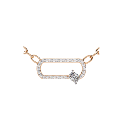 Kissenförmiger, im Labor gezüchteter Diamant-Anhänger mit Kette | 18K