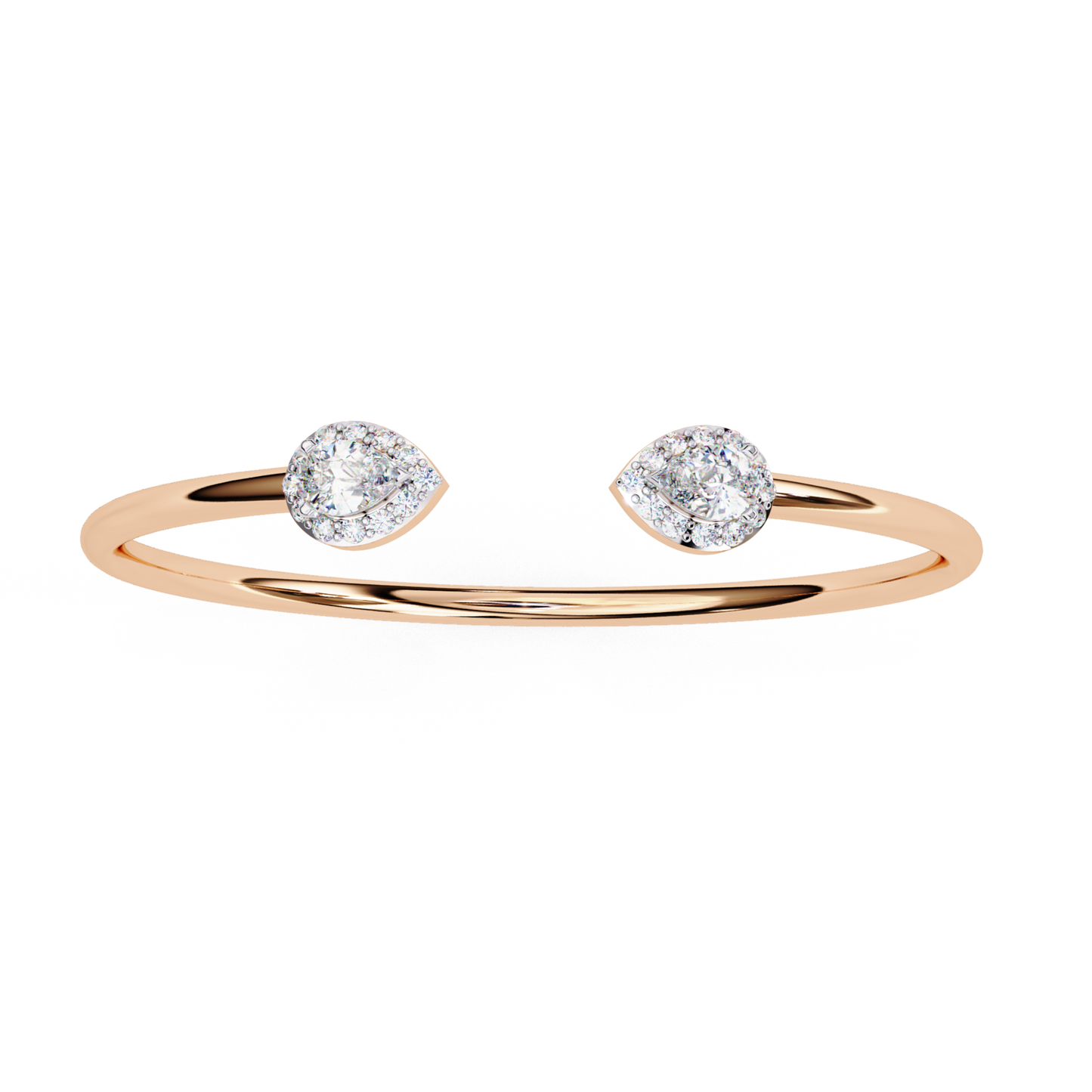 Dual Glow Armreif mit offenen Diamanten | Feines 18K 14K 10K Gold