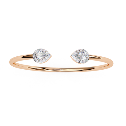 Dual Glow Armreif mit offenen Diamanten | Feines 18K 14K 10K Gold