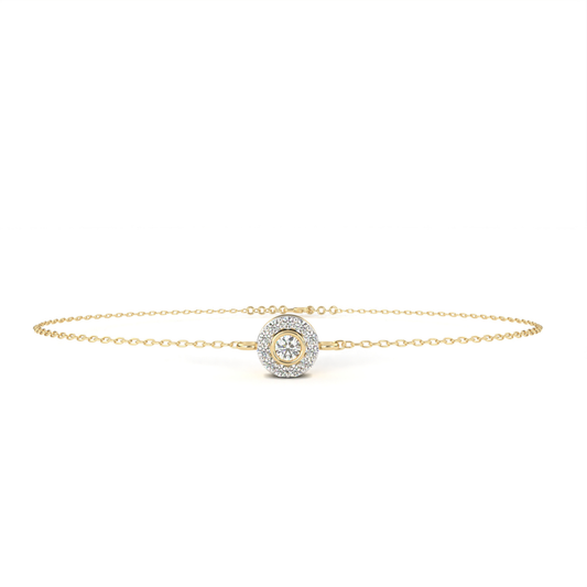 Radiant Halo Diamond Bracelet | Fine Luxury 18K 14K 10K Gold