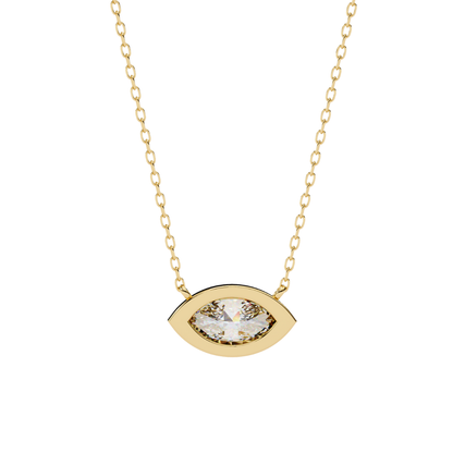 Luxe Marquise Laborgezüchteter Diamant-Anhänger mit Kette | 18K