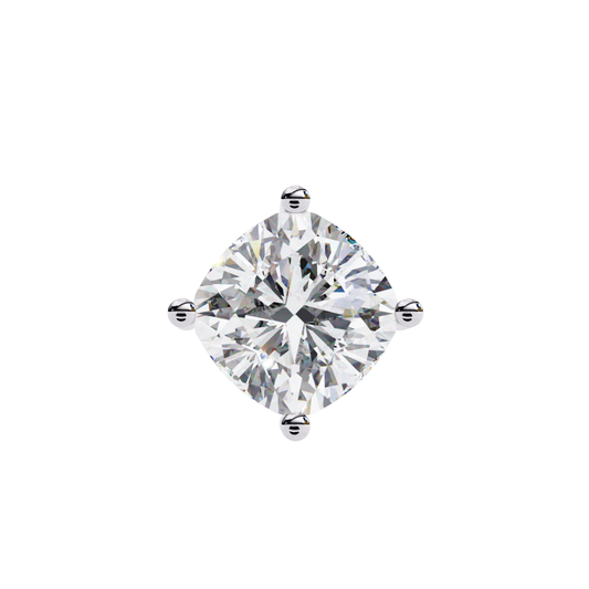 Cushion Square Lab Grown Diamond Pendant With Chain | 18K