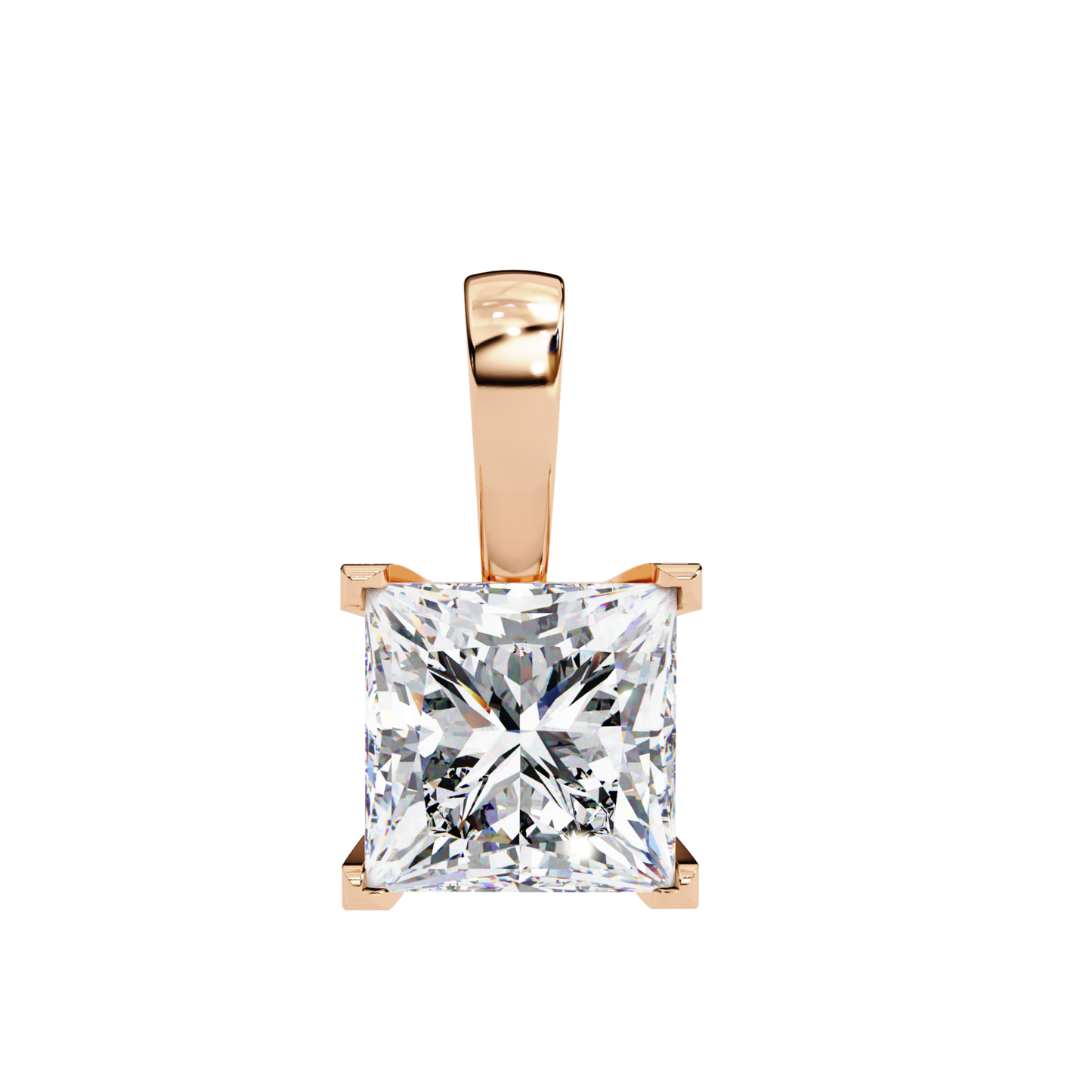 Luxe Princess Radiance Pendant | 18K Fine Gold Jewelry