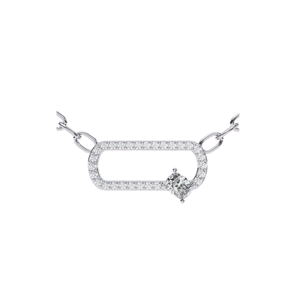 Kissenförmiger, im Labor gezüchteter Diamant-Anhänger mit Kette | 18K