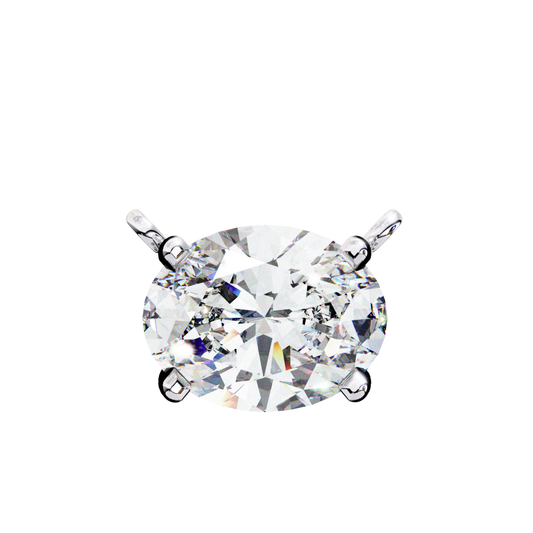 Oval Cut Lab Grown Diamond Pendant With Chain | Fine 18K Gold