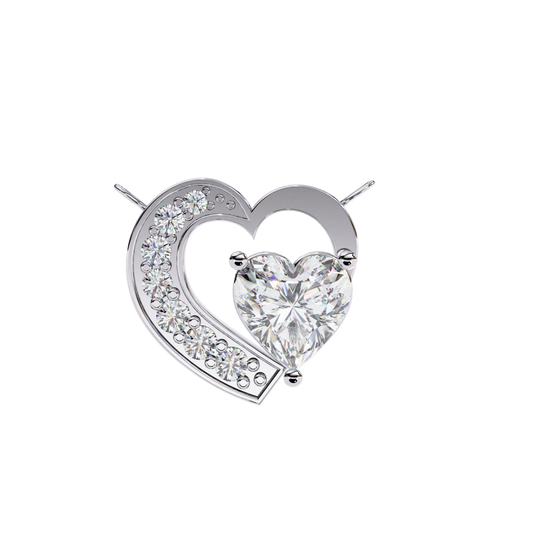 Heart Cut Lab Grown Diamond Double Heart Pendant With Chain
