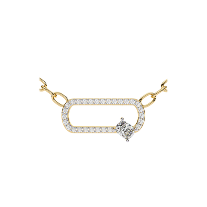 Kissenförmiger, im Labor gezüchteter Diamant-Anhänger mit Kette | 18K