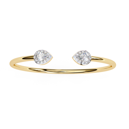 Dual Glow Armreif mit offenen Diamanten | Feines 18K 14K 10K Gold