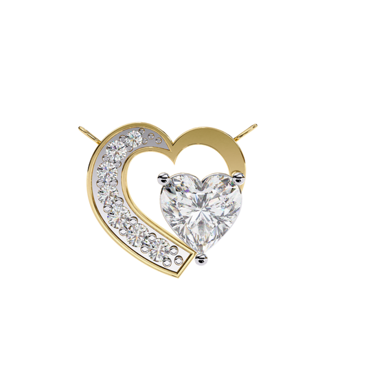 Heart Cut Lab Grown Diamond Double Heart Pendant With Chain