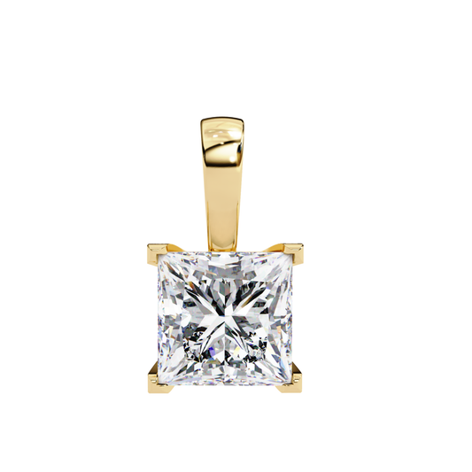 Luxe Princess Radiance Pendant | 18K Fine Gold Jewelry