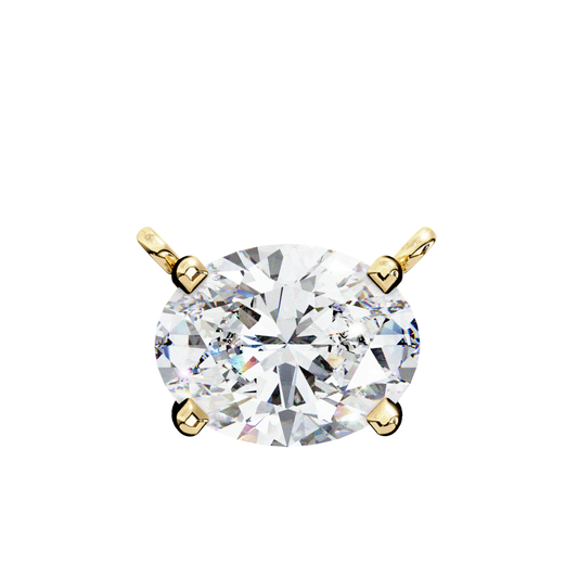 Oval Cut Lab Grown Diamond Pendant With Chain | Fine 18K Gold