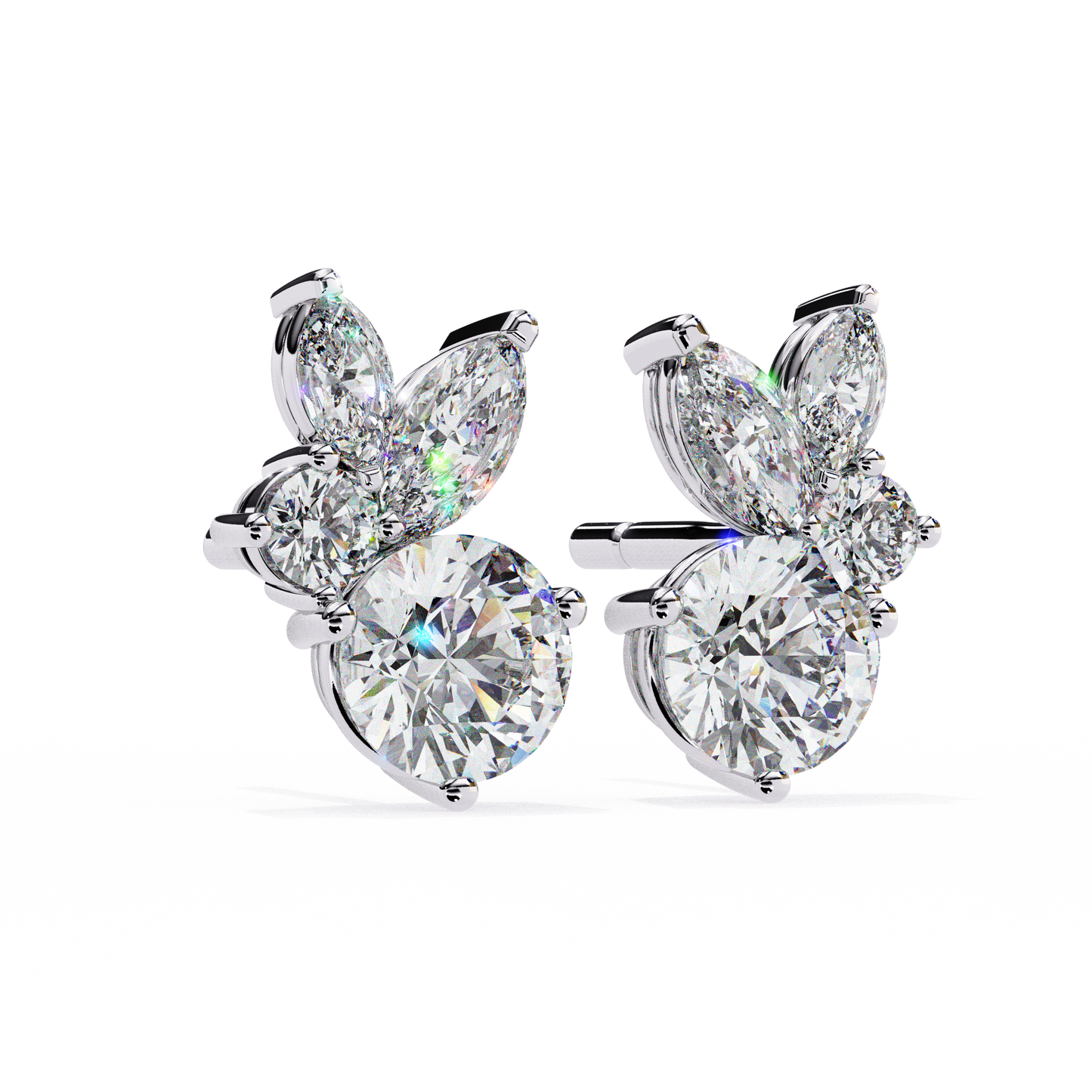 Sparkling Leaf Diamond Earrings