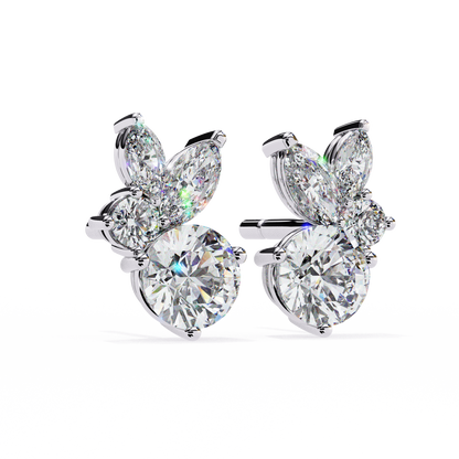 Sparkling Leaf Diamond Earrings