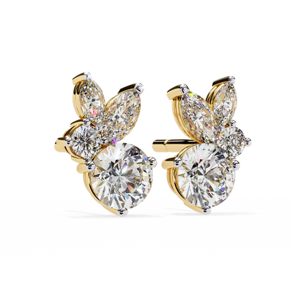 Sparkling Leaf Diamond Earrings