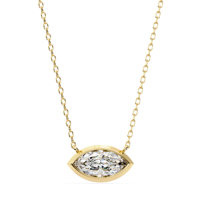 Luxe Marquise Laborgezüchteter Diamant-Anhänger mit Kette | 18K