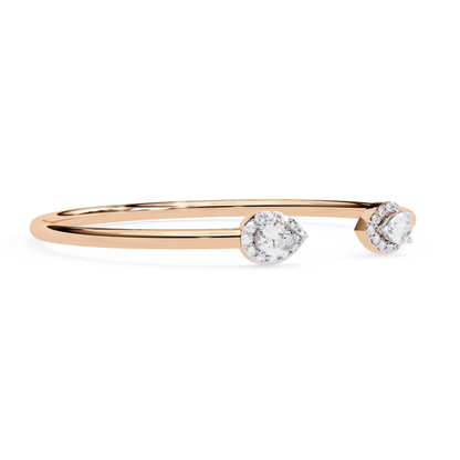 Dual Glow Armreif mit offenen Diamanten | Feines 18K 14K 10K Gold