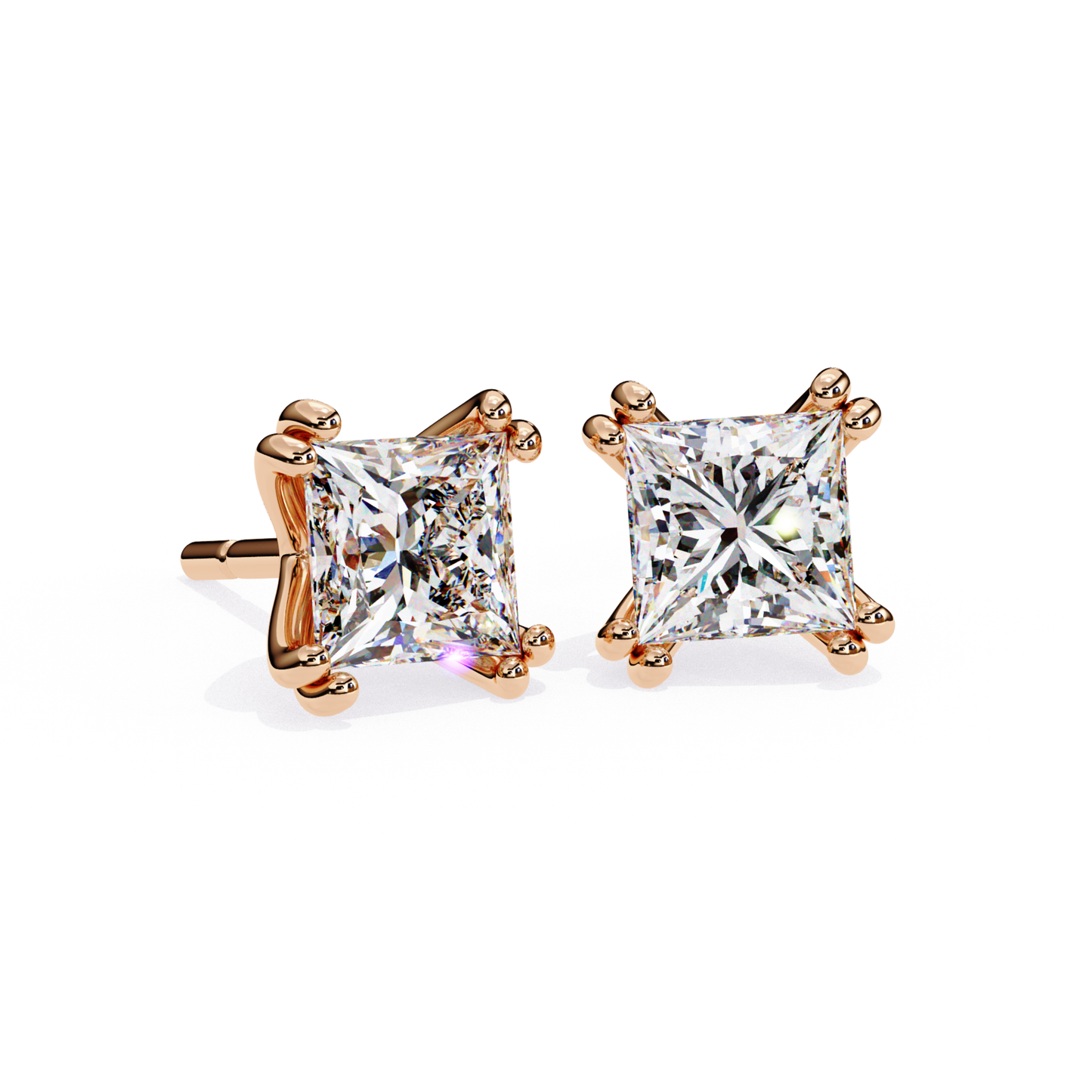 Lab Grown Diamond Gold Stud Earrings for Women | Elegant Fine Jewelry