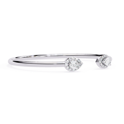 Dual Glow Armreif mit offenen Diamanten | Feines 18K 14K 10K Gold