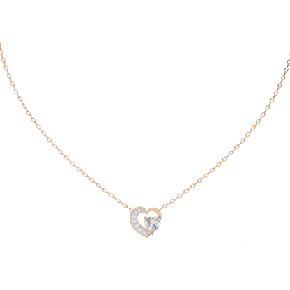 Heart Cut Lab Grown Diamond Double Heart Pendant With Chain