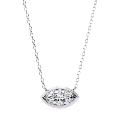 Luxe Marquise Laborgezüchteter Diamant-Anhänger mit Kette | 18K