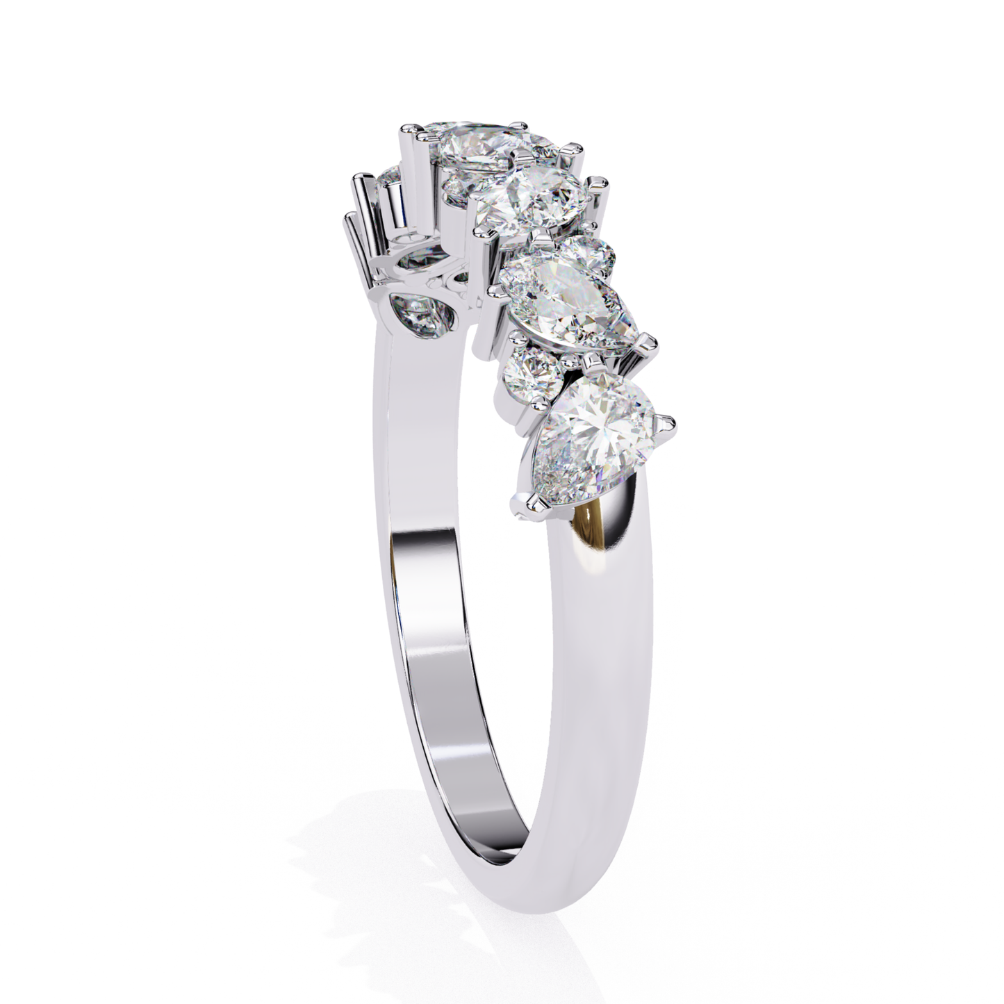 Diamond Multi Stone Gold Band Ring | 18K Fine Jewelry Statement
