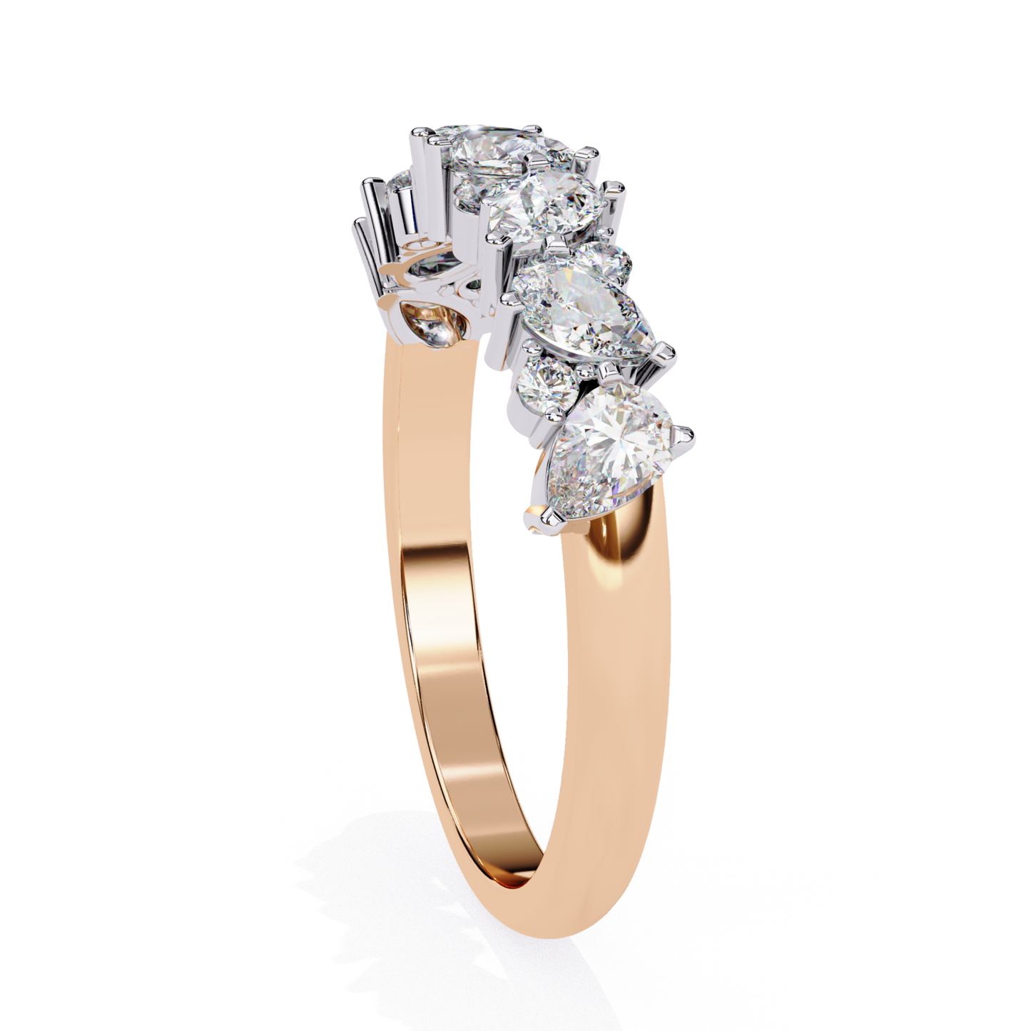 Diamond Multi Stone Gold Band Ring | 18K Fine Jewelry Statement
